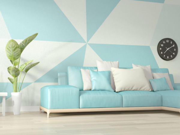 Pola mozaik dengan kombinasi warna cerah